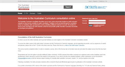 Desktop Screenshot of consultation.australiancurriculum.edu.au