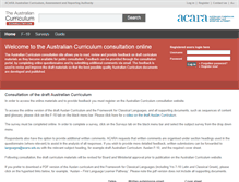 Tablet Screenshot of consultation.australiancurriculum.edu.au